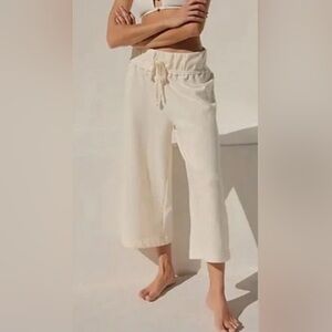 Free People Beach Essential Gaucho Pants, Cropped, Nilla Cream, Size XL